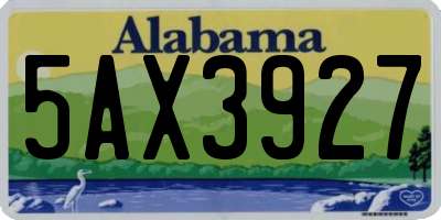 AL license plate 5AX3927