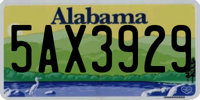 AL license plate 5AX3929