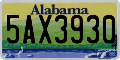 AL license plate 5AX3930