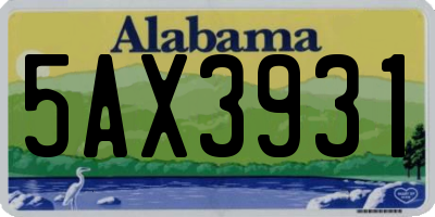 AL license plate 5AX3931