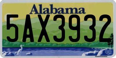 AL license plate 5AX3932