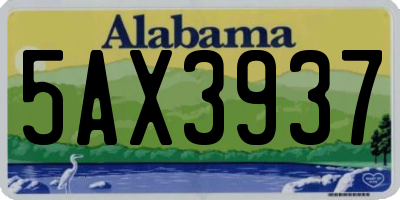 AL license plate 5AX3937