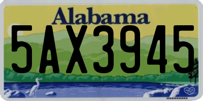 AL license plate 5AX3945