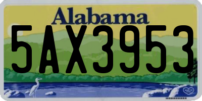 AL license plate 5AX3953