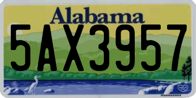 AL license plate 5AX3957