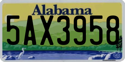 AL license plate 5AX3958
