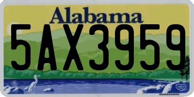 AL license plate 5AX3959