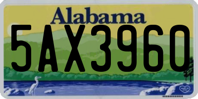 AL license plate 5AX3960
