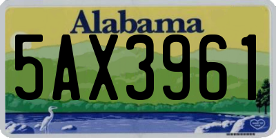 AL license plate 5AX3961