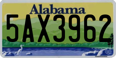 AL license plate 5AX3962