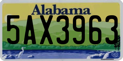 AL license plate 5AX3963