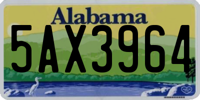 AL license plate 5AX3964