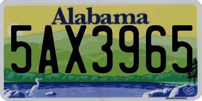 AL license plate 5AX3965