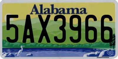 AL license plate 5AX3966