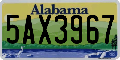 AL license plate 5AX3967