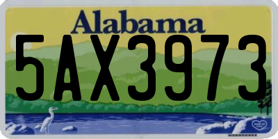 AL license plate 5AX3973