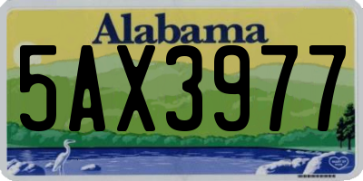 AL license plate 5AX3977