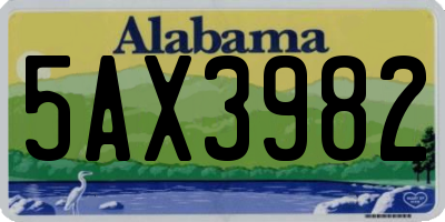 AL license plate 5AX3982