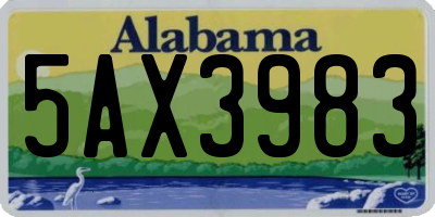 AL license plate 5AX3983