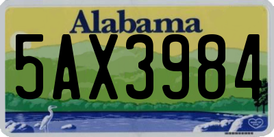 AL license plate 5AX3984