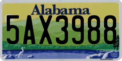 AL license plate 5AX3988