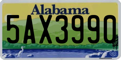 AL license plate 5AX3990