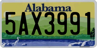 AL license plate 5AX3991