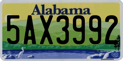 AL license plate 5AX3992