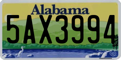 AL license plate 5AX3994