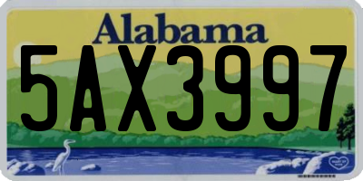 AL license plate 5AX3997