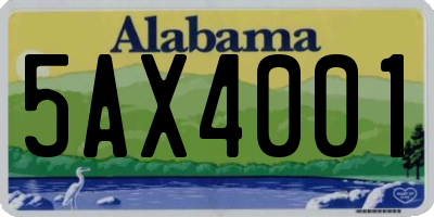 AL license plate 5AX4001