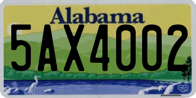 AL license plate 5AX4002
