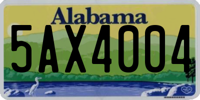 AL license plate 5AX4004