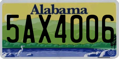 AL license plate 5AX4006