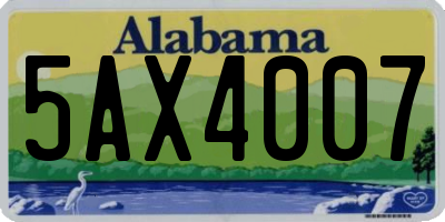 AL license plate 5AX4007