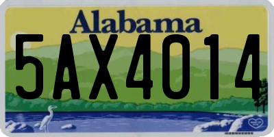 AL license plate 5AX4014