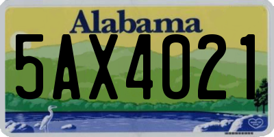 AL license plate 5AX4021