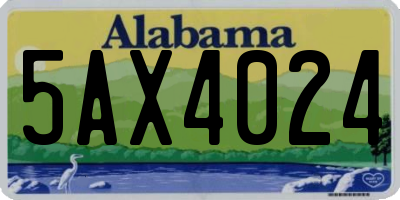 AL license plate 5AX4024
