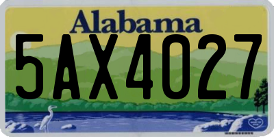 AL license plate 5AX4027