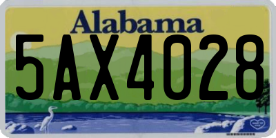 AL license plate 5AX4028