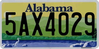 AL license plate 5AX4029