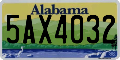 AL license plate 5AX4032