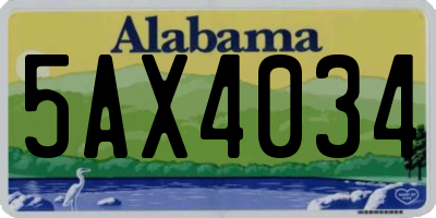 AL license plate 5AX4034