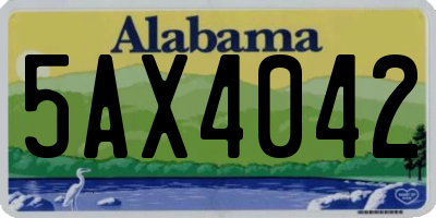 AL license plate 5AX4042