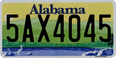 AL license plate 5AX4045