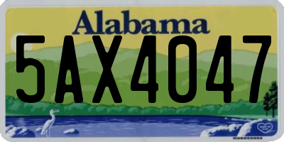 AL license plate 5AX4047
