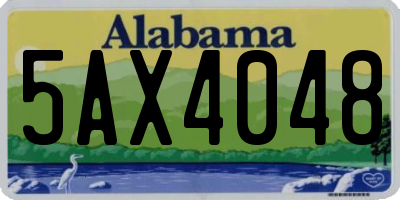 AL license plate 5AX4048