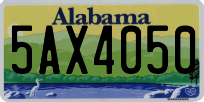 AL license plate 5AX4050