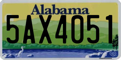 AL license plate 5AX4051
