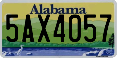 AL license plate 5AX4057